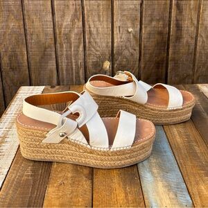 Rag & Bone White Espadrille Wedge Platform Sandals